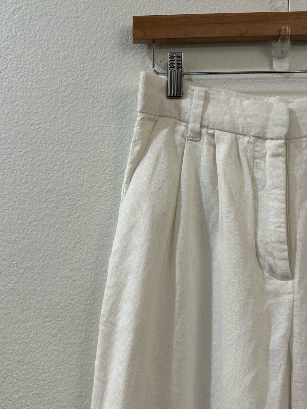Abercrombie & Fitch Sloane Linen-Blend Tailored Wide Leg Pant White Size XS - Picture 6 of 13